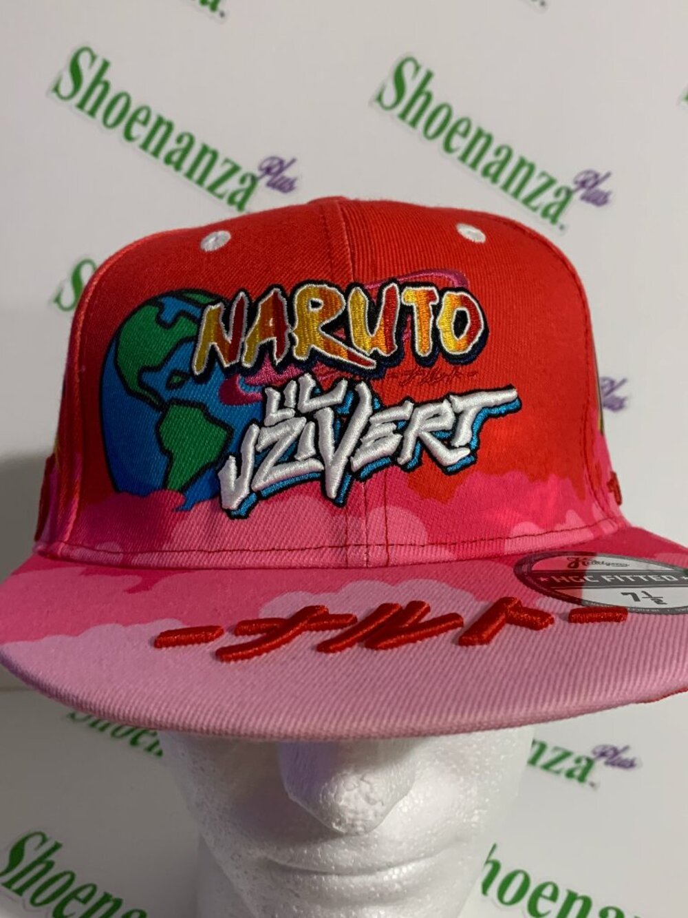 Headgear Classics Hat Fitted Naruto x Lil Uzi Vert Uzumaki Red Pink Cap 7 1/2